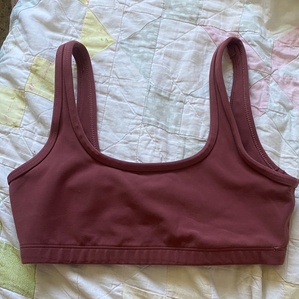 Aritzia TNA Action Rust Coloured Sports Bra